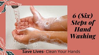 Hand washing in six steps  six steps of handwashing  6 steps of handwashing [upl. by Lilla774]