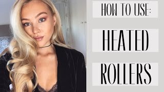 HOW TO USE HEATED ROLLERS  Hollywood CurlsBig Bouncy Blowdry  Hollie Hobin [upl. by Aindrea]