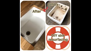 DIY KITCHEN SINK RESURFACING Full Video [upl. by Ailimat]