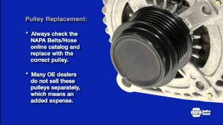 Alternator Decoupler Pulley How to Inspect and Replace  NAPA BeltsHose Short Version [upl. by Reinaldo]