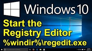 ✔️ Windows 10  Start the Registry Editor windir\regeditexe [upl. by Aneerb822]