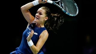 Agnieszka Radwanska vs Simona Halep  2015 WTA Finals Highlights [upl. by Oettam]