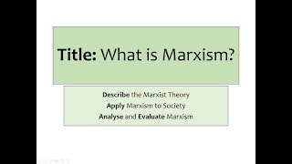 A Sociology AQA Theories Marxism [upl. by Ennahtebazile]