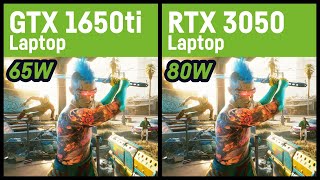 GTX 1650 ti 65W vs RTX 3050 80W [upl. by Artekal]