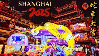 2025 Chinese New Year Light ShowShanghai Yu Garden Lantern Festival Walk Travel 上海豫园蛇年新春灯会 [upl. by Deeraf]