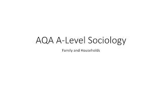 AQA ALevel Sociology family and households revision [upl. by Anaerol44]