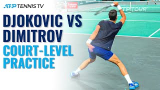 Novak Djokovic amp Grigor Dimitrov CourtLevel Practice Points  Paris 2021 [upl. by Barbee413]