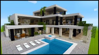 Minecraft How to Build a Modern Mansion  PART 1 [upl. by Alliuqahs]