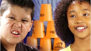 Kids Try The Cup Stacking Challenge [upl. by Symon270]