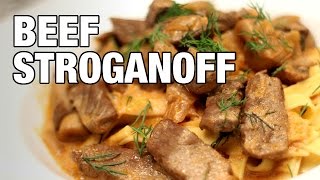 Easy Beef Stroganoff Recipe  The Hungry Bachelor [upl. by Sven]