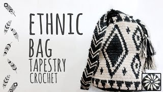 Tutorial Ethnic Crochet Bag Tapestry Technique [upl. by Iridis894]