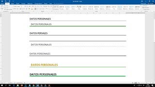 Como hacer lineas rectas lineas horizontales en Word [upl. by Haskins]