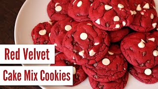 Red Velvet Cake Mix Cookies Easy 5 Ingredients [upl. by Plank]