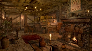 Fireplace Sounds  Medieval Tavern  Inn Ambience  1 hour [upl. by Harim]