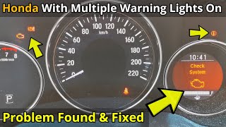 Multiple Warning Lights Engine Management Check System Parking Brake System Fault  Honda HRV [upl. by Zendah]