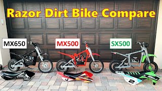 Compare Razor MX650 vs MX500 vs SX500  see them all disassembled [upl. by Cormick]