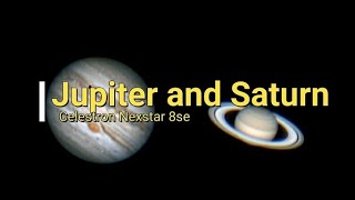 Jupiter and Saturn through Celestron Nexstar 8se Telescope [upl. by Itsrejk]