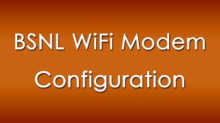 Configure BSNL Wifi ModemRouter to Enable WifiWLAN [upl. by Nellir]