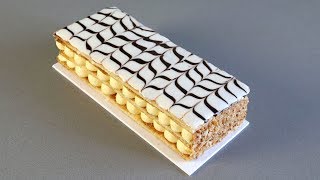 MIlhojas Napoleón con Mousseline de Vainilla  Mille Feuille Napoleon with Vanilla Mousseline [upl. by Enileqcaj830]