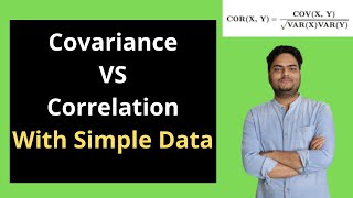 Covariance vs Correlation with simple data  Covariance vs Correlation Coefficient [upl. by Nortyad]