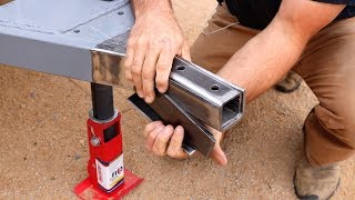 How to Build a DIY Travel Trailer  Coupler Install Hitch Sway Control Part 7 [upl. by Sinnel]