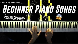 Top 5 BEAUTIFUL Beginner Piano Songs Easy [upl. by Remoh]