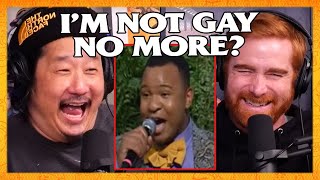 quotIm Not Gay No Morequot  Bobby Lee and Andrew Santino React to Viral Video [upl. by Cianca]