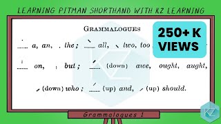 All Grammalogues Dictation  Pitman Shorthand  KZ Learning [upl. by Isiah483]