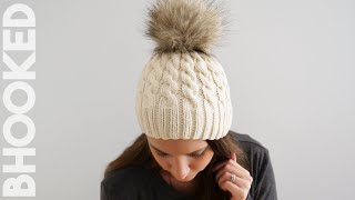 Easy Cable Knit Hat for First Time Cable Knitters [upl. by Worthington630]