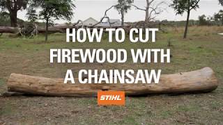 How to Cut Firewood With a Chainsaw [upl. by Yhcir]