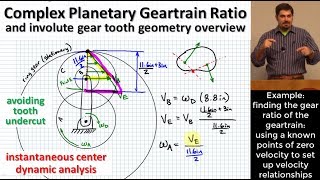 Complex Epicyclic Planetary Geartrain Ratio  Involute Gear Tooth Geometry Avoiding Pinion Undercut [upl. by Kenwood]