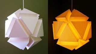 3D geometric pendant lamp  Paper lantern DIY  EzyCraft [upl. by Alidus]