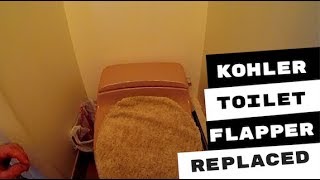 KOHLER ONE PIECE TOILET FLUSH FLAPPER INSTALLED [upl. by Cloutman]