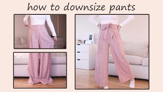 HOW TO ATLER OVERSIZED PANTS  Adjusting Waist amp Hem [upl. by Eremaj]