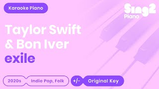 Taylor Swift Bon Iver  exile Piano Karaoke [upl. by Neerac608]