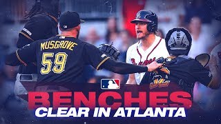 Tempers flare benches clear in Atlanta [upl. by Haskel]