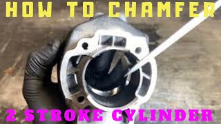 How To Chamfer Ports On 2 Stroke Scooter Cylinders [upl. by Ripley]