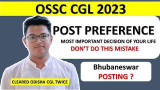 ODISHA CGL 2033 BEST POST PREFERENCE [upl. by Adnilra523]