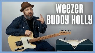 Weezer Buddy Holly Guitar Lesson  Tutorial [upl. by Deborath]