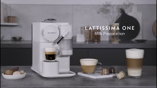 Nespresso Lattissima One  Milkbased beverages preparation [upl. by Nosyla223]