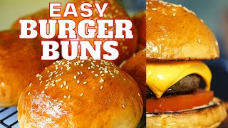 Easy Burger Buns in 45 minutes  Easiest Burgers from scratch [upl. by Akienat]