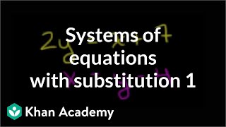 The substitution method  Systems of equations  8th grade  Khan Academy [upl. by Bergmans]