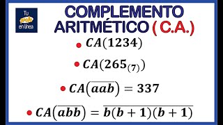 COMPLEMENTO ARITMÉTICO [upl. by Sachi]