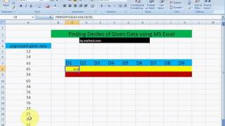 Finding Deciles of Given Ungrouped Data in MS Excel [upl. by Aiynat338]