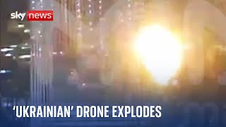 Ukraine War Moment Ukrainian drone hits building in Moscow [upl. by Switzer]