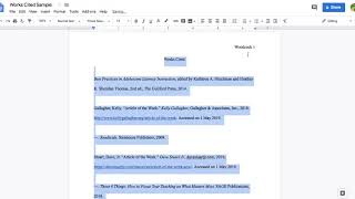 MLA Works Cited Page on Google Docs [upl. by Hurff]