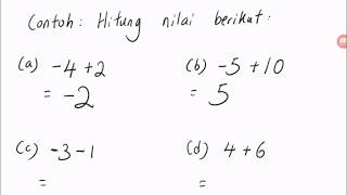 Bab 1 Matematik Tingkatan 1 Kaedah penambahan dan penolakan nombor integer [upl. by Barrie860]