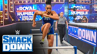 Bianca Belair soars through Bayley’s Ultimate Athlete Obstacle Course SmackDown Jan 22 2021 [upl. by Teagan]