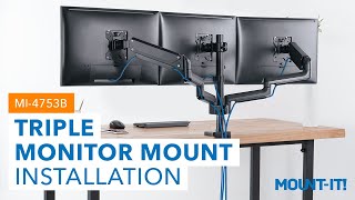 Triple Monitor Mount  MI4753B Installation [upl. by Nylle]