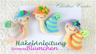 Schnecke häkeln 🌸 Häkelanleitung Tutorial Amigurumi Wolltier ChristineCreativ [upl. by Eltrym886]